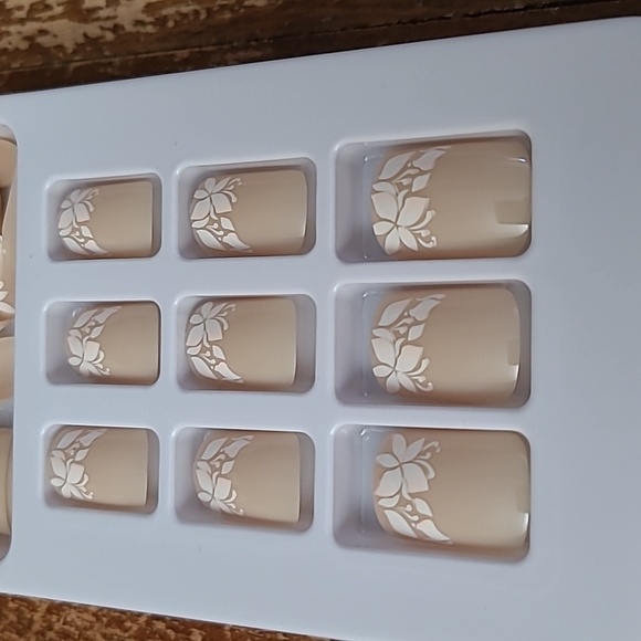 2/$16 Floral French Manicure Press On Nails - Picture 12 of 12